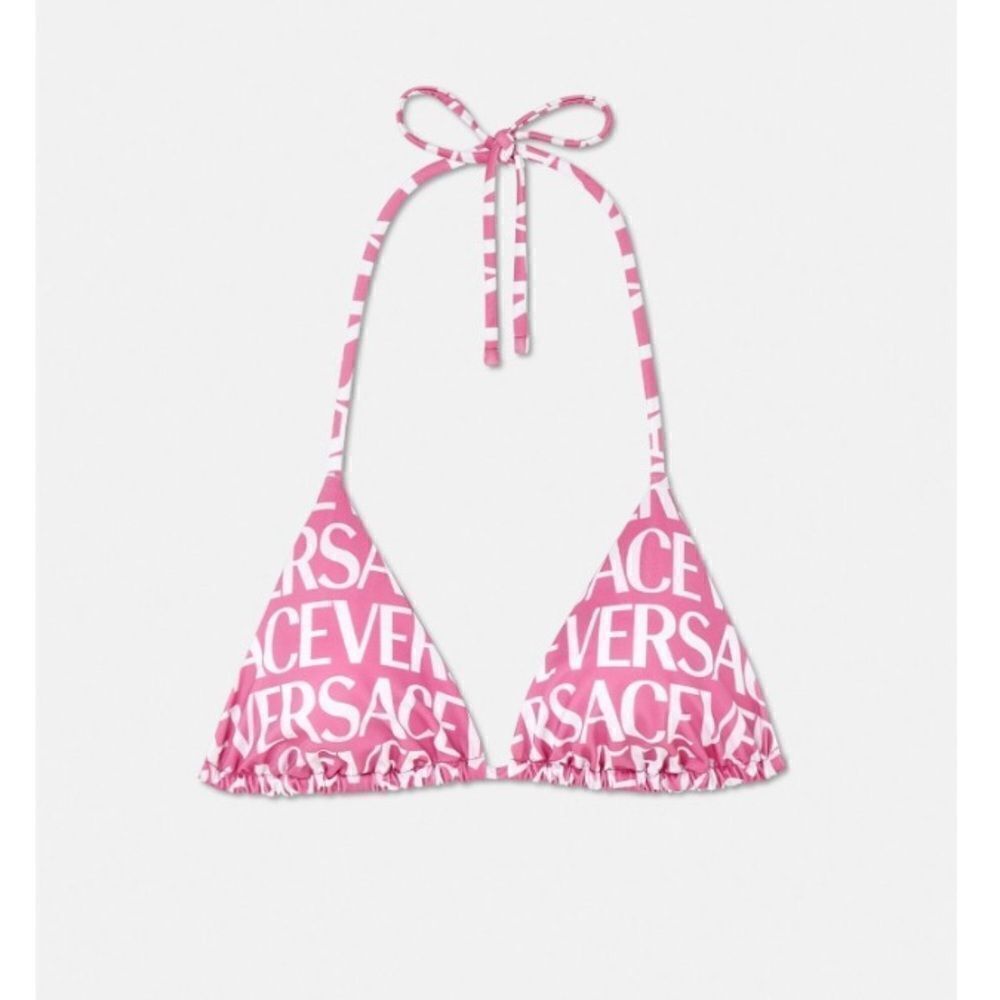 Versace Vita Logo Bikini top pink  Size 2/small NWT